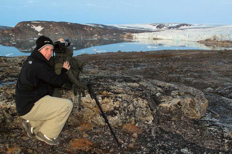 Norris Lyons photographing in Svalbard